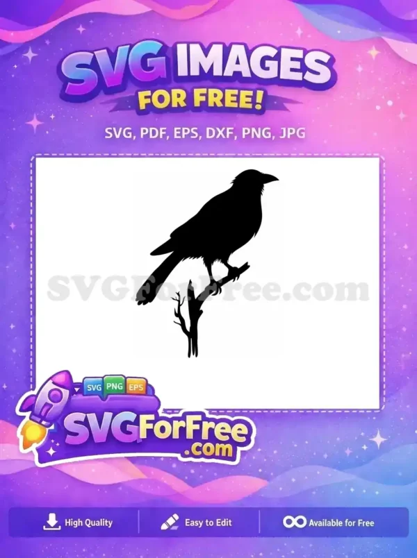 Free Flying Crow Free Black Silhouette Halloween Free SVG 1 Free Flying Crow Free Black Silhouette Halloween Free SVG 1