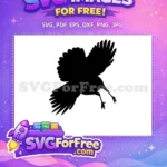 Free Flying Black Raven Free Sharp Talons Crow Silhouette Free SVG - Instant Download