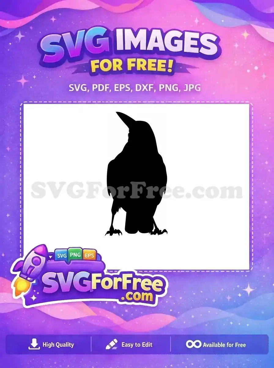 Free Black Crow Silhouette Free Flying Raven Spooky Halloween Free SVG