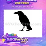 Free majestic black crow Free detailed flying bird silhouette Free SVG - Instant Download