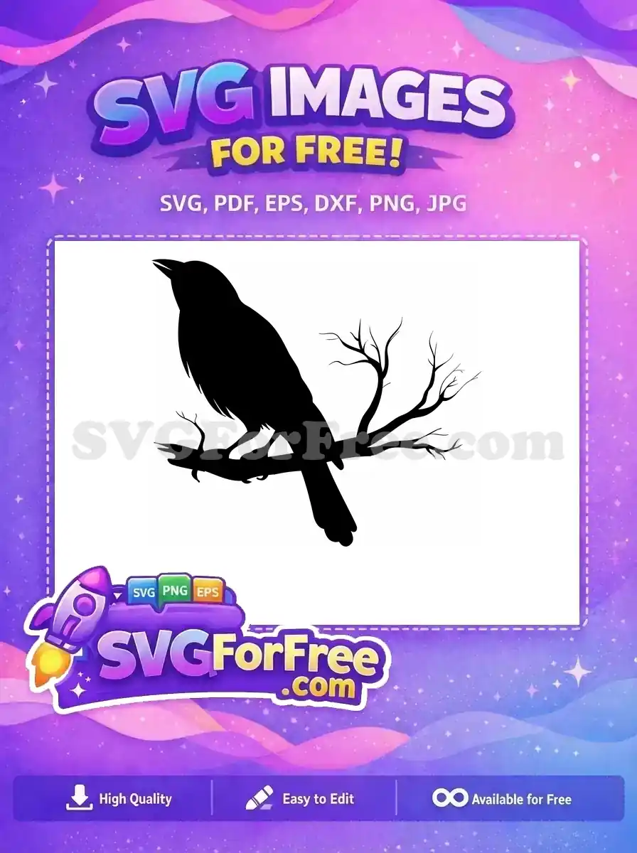Free Spooky Flying Free Black Halloween Crow Silhouette Art Free SVG