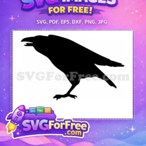 Free Black Crow Silhouette Free Perched on Branch The Crow Movie Free SVG