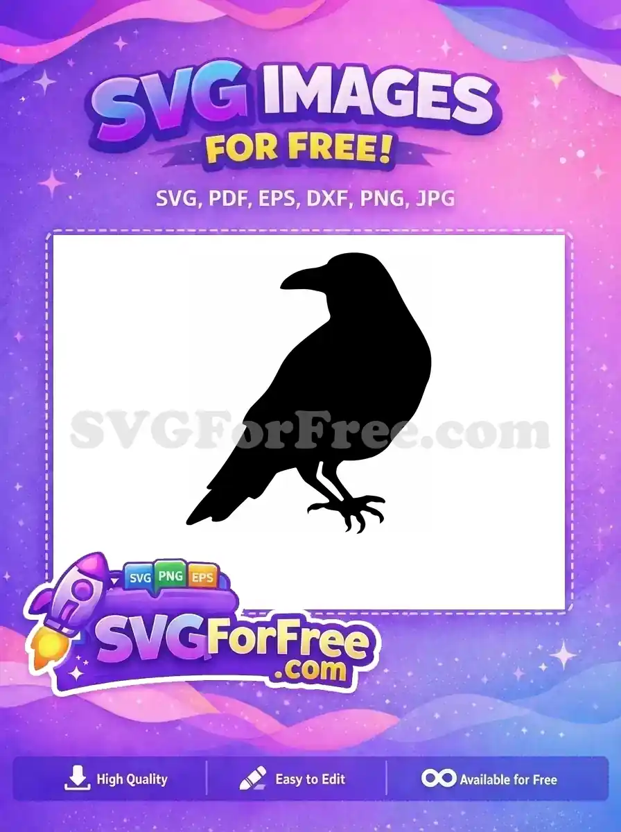 Free Black Flying Free Mystical Dark Crow Silhouette Free SVG
