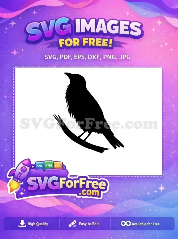 Free Flying Crow Free Spooky Raven Crow Silhouette Free SVG Free Flying Crow Free Spooky Raven Crow Silhouette Free SVG
