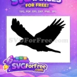 Free Flying Black Crow Free Majestic Bird Silhouette Halloween Nature Free SVG - Instant Download