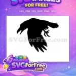 Free Black Crow Silhouette Free Perched On Branch The Crow Free SVG - Instant Download