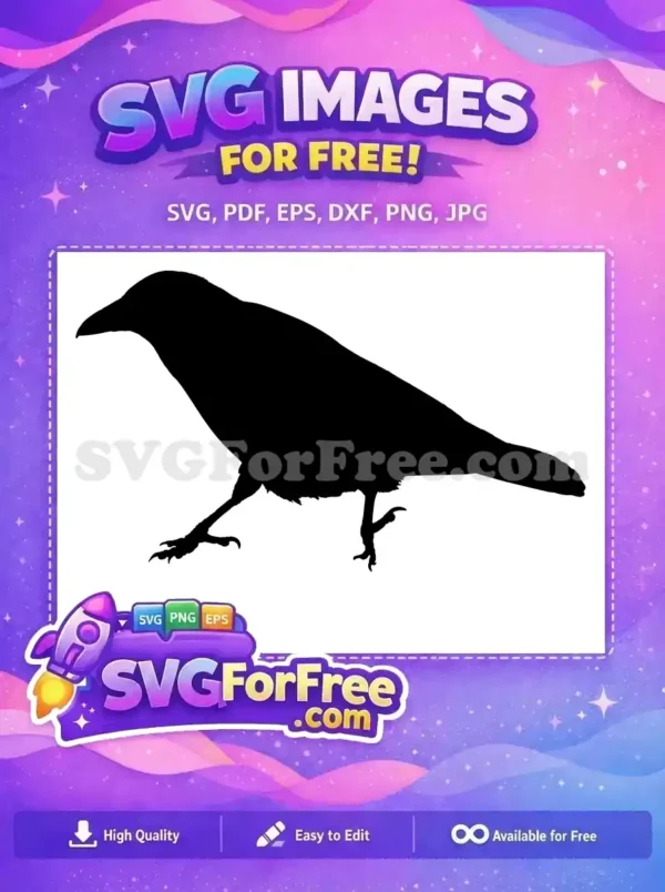 Free Black Crow Free Walking Silhouette Halloween Free SVG Free Black Crow Free Walking Silhouette Halloween Free SVG