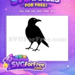 Free Spooky Flying Free Black Crow Silhouette Halloween Free SVG - Instant Download