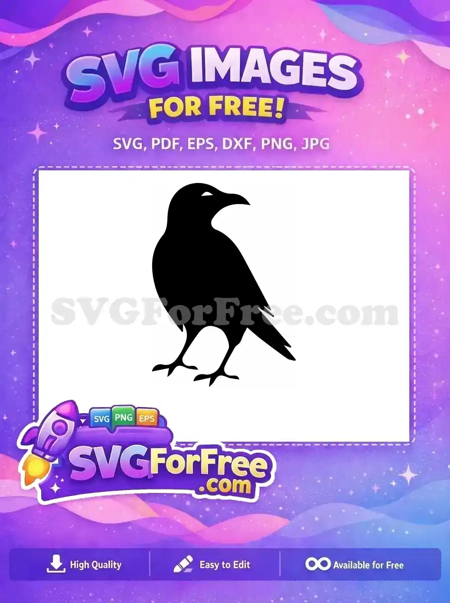 Free Spooky Flying Free Black Crow Silhouette Halloween Free SVG