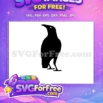 Free Spooky Crow Free Flying Silhouette Halloween Free SVG - Instant Download