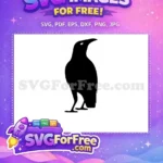 Free Flying Black Crow Free Mysterious Dark Raven Silhouette Free SVG - Instant Download