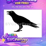 Free Black Cawing Crow Free Distinct Eye Halloween Free SVG - Instant Download