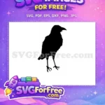 Free Black Flying Crow Free Detailed Silhouette Halloween Free SVG - Instant Download