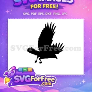 Free Black Flying Crow Free Wings Spread Halloween Free SVG