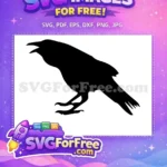 Free cawing Free black bird Crow Silhouette Free SVG - Instant Download