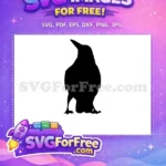 Free Dark Flying Free Spooky Crow Silhouette Free SVG - Instant Download