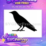 Free Flying Crow Free Dark Silhouette Edgar Allan Poe Raven Free SVG - Instant Download