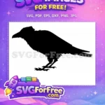 Free Flying Crow Free Detailed Silhouette Crow Silhouette Free SVG 2 - Instant Download