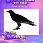 Free Black Bird Free Standing Profile Crow Silhouette Free SVG - Instant Download