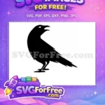 Free Flying Crow Silhouette Free Black Bird Graphic The Crow Free SVG - Instant Download