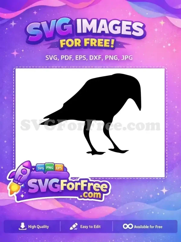 Free Black Crow Looking Down Free Minimalist Bird Design Gothic Raven Art Free SVG Free Black Crow Looking Down Free Minimalist Bird Design Gothic Raven Art Free SVG