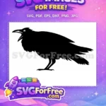 Free Spooky Crow Free Detailed Silhouette Halloween Art Free SVG - Instant Download