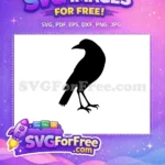 Free Black Crow Free Standing Silhouette Crow Free SVG - Instant Download