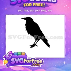 Free Black Crow Silhouette Free Detailed Feathered Outline Spooky Decor Free SVG Free Black Crow Silhouette Free Detailed Feathered Outline Spooky Decor Free SVG