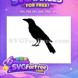 Free Black Crow Silhouette Free Majestic Bird Outline Nature Design Free SVG Free Black Crow Silhouette Free Majestic Bird Outline Nature Design Free SVG