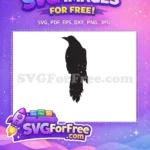 Free Black Textured Crow Free Majestic Bird Nature Free SVG - Instant Download