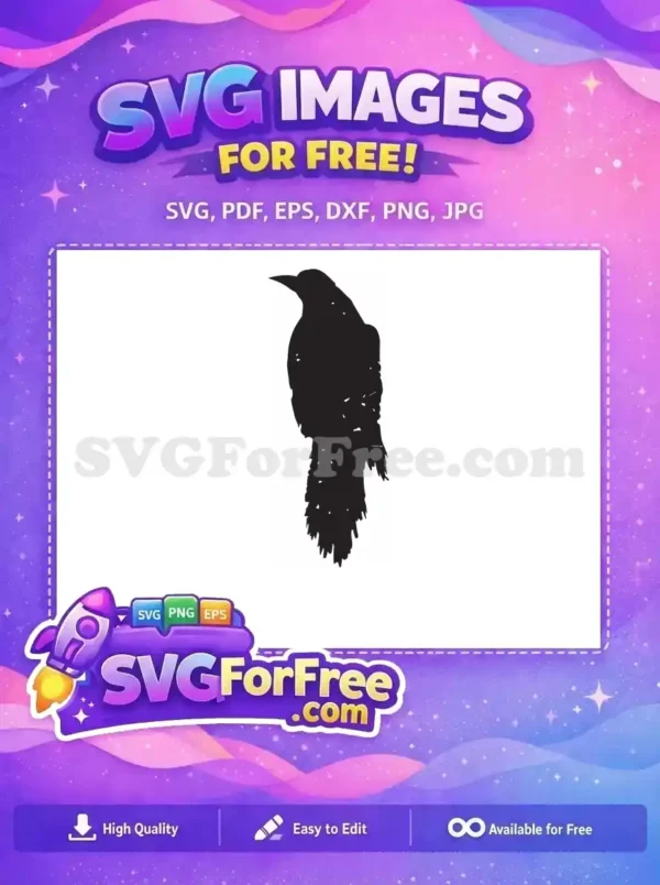 Free Black Textured Crow Free Majestic Bird Nature Free SVG