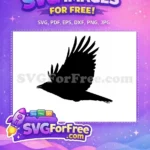 Free Flying Free Gothic Raven Halloween Free Crow Silhouette SVG - Instant Download