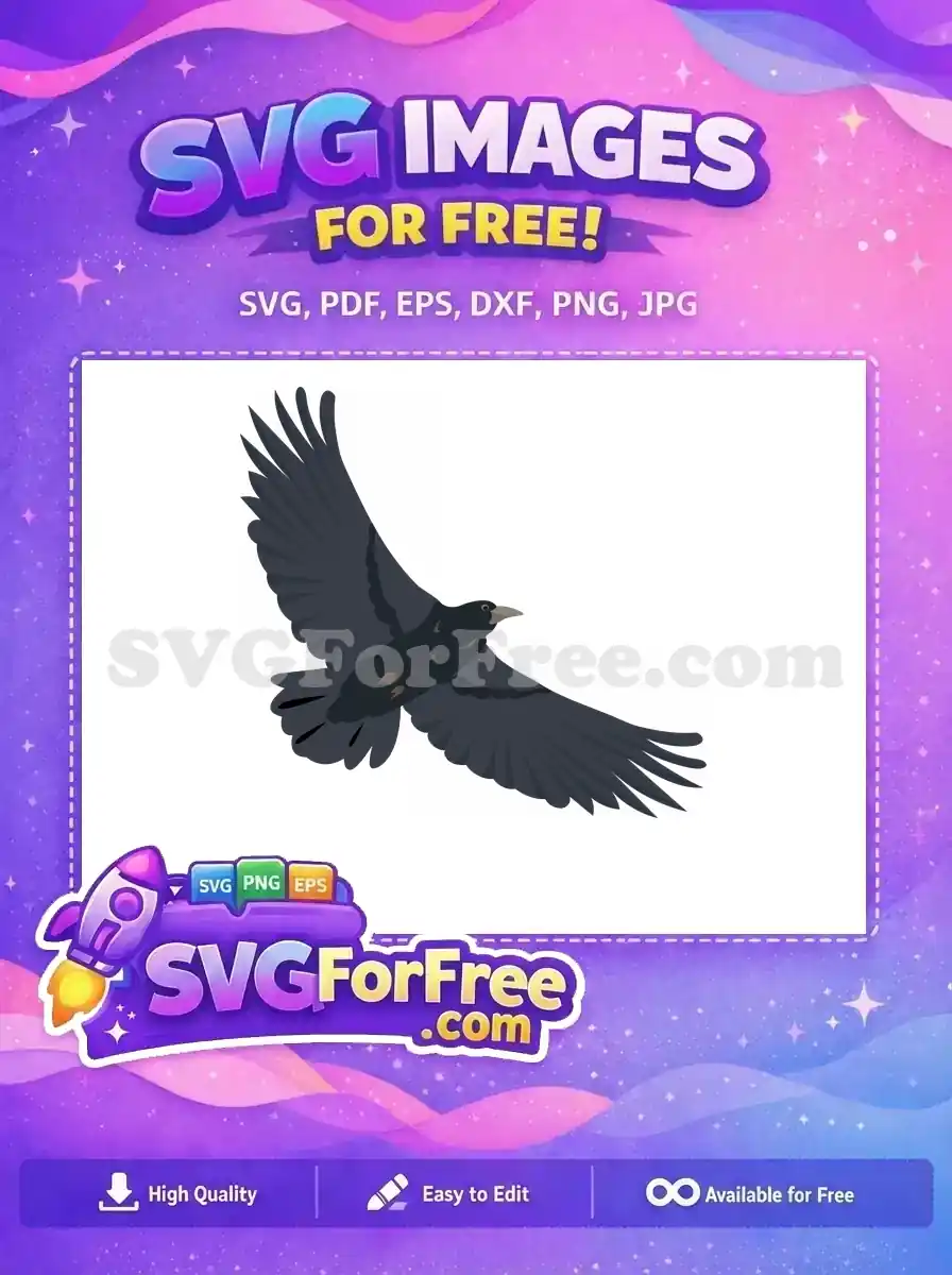 Free dark crow Free flying wings Crow Silhouette Free SVG