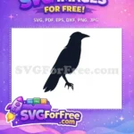Free Dark Crow Free Detailed Silhouette Wildlife Art Free SVG - Instant Download