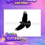 Free Black Flying Crow Free Majestic Wingspread Nature Free SVG - Instant Download