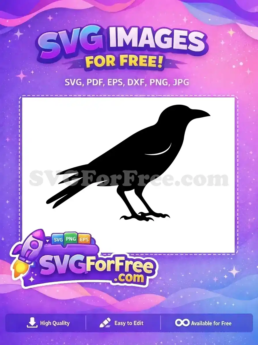 Free Dark Crow Free Perched Bird Spooky Halloween Outline Free SVG