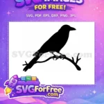 Free Flying Crow Free Dark Silhouette Halloween Gothic Art Free SVG - Instant Download