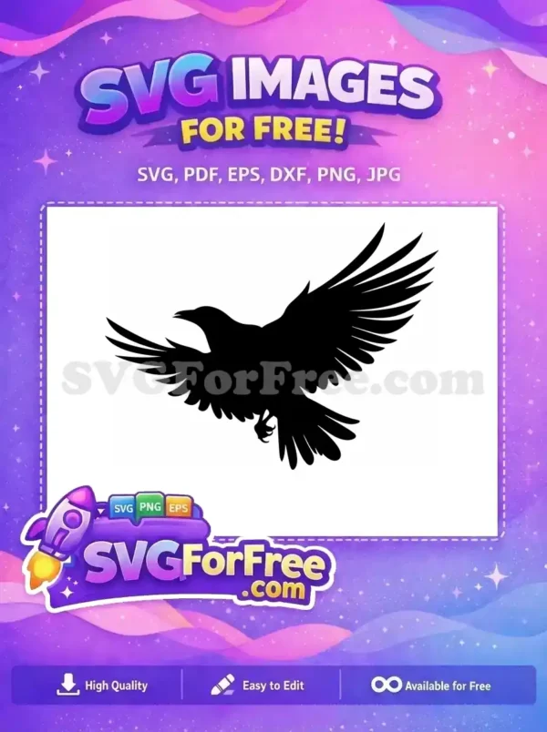 Free Spreading Wings Free Black Silhouette Mysterious Bird Free SVG