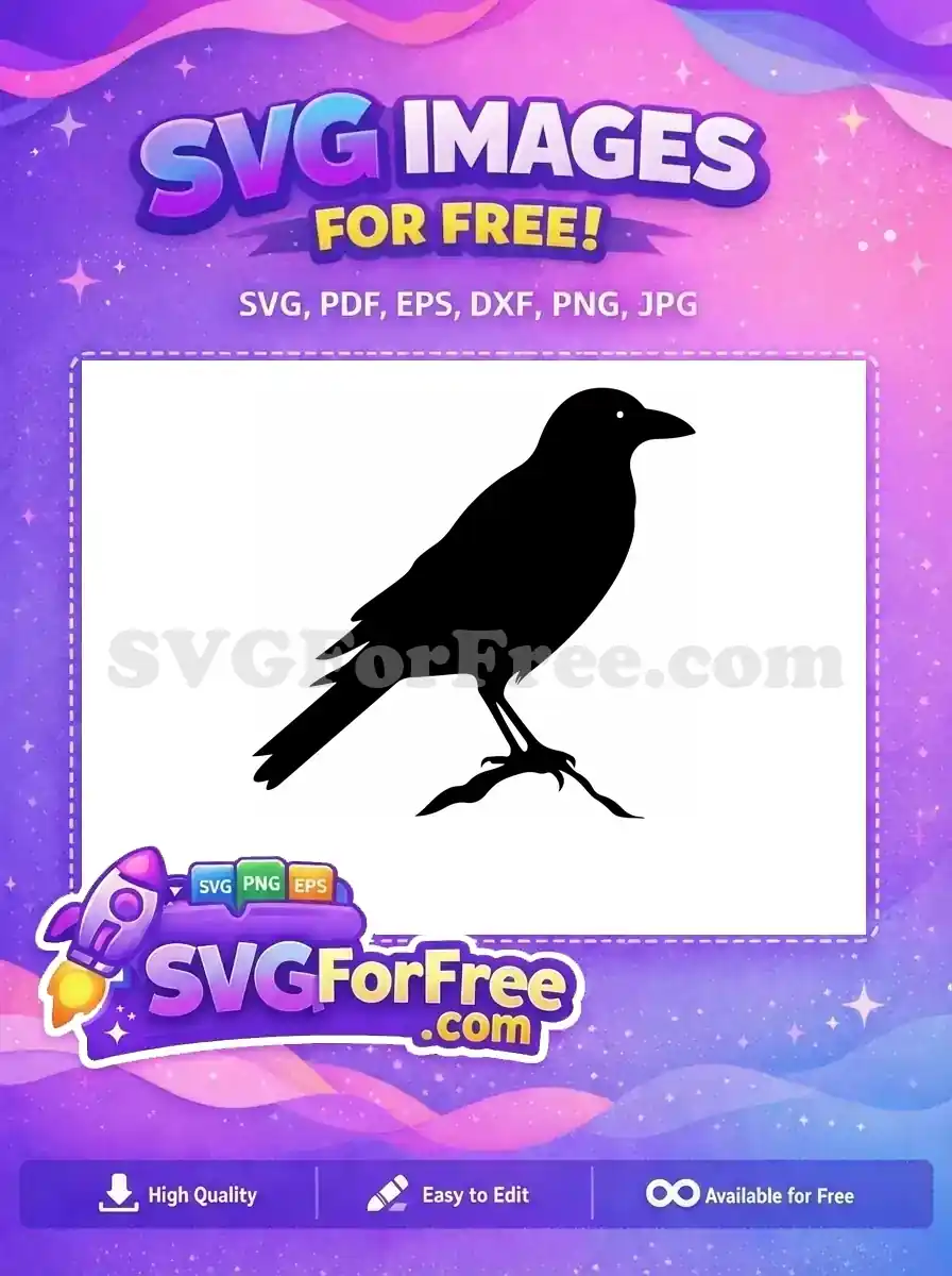 Free Flying Black Free Wings Spread Spooky Crow Free SVG