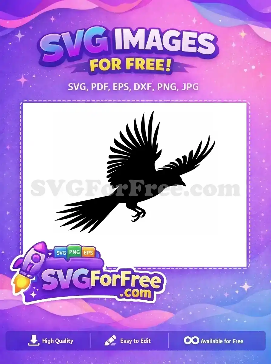 Free dark crow Free spooky bird Halloween Free SVG