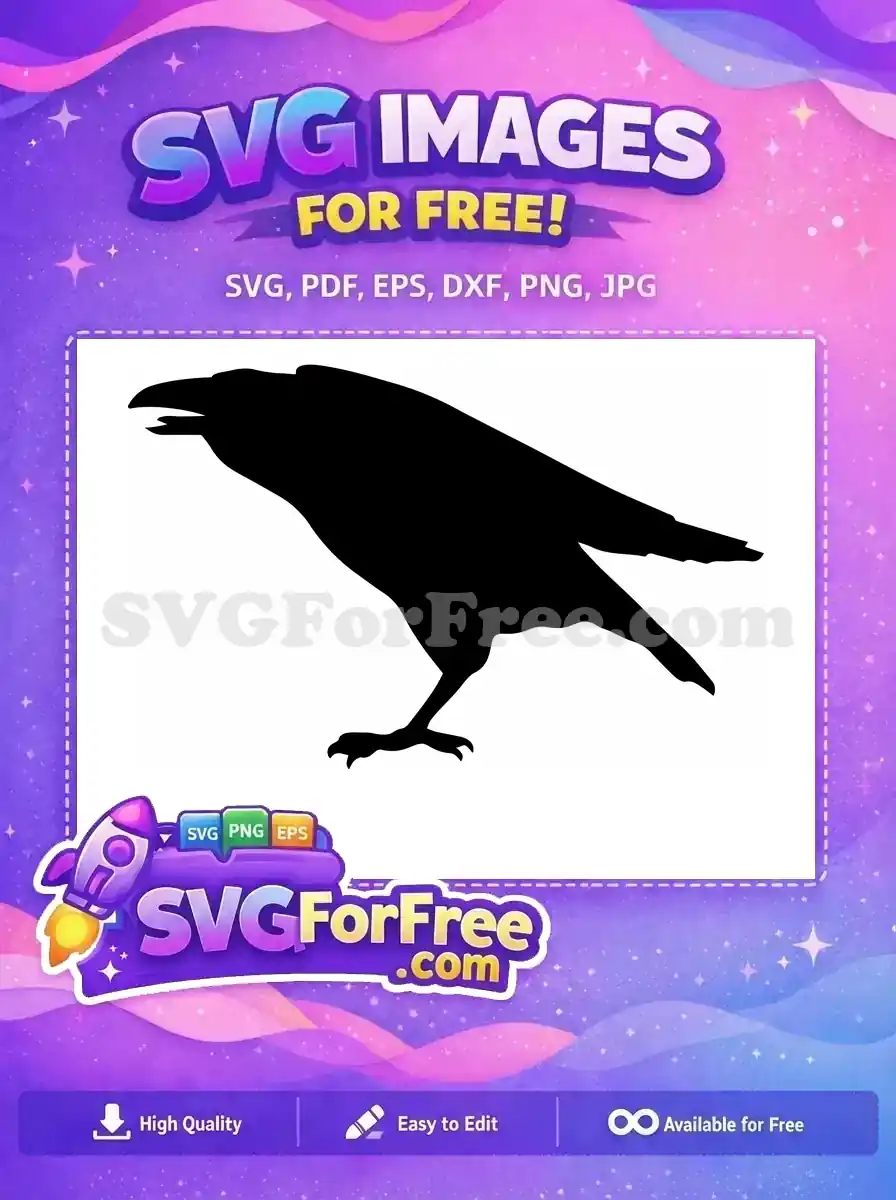 Free Black Flying Crow Free Spooky Bird Outline Halloween Free SVG
