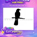 Free Flying Black Crow Free Elegant Feathered Bird Spooky Halloween Free SVG - Instant Download