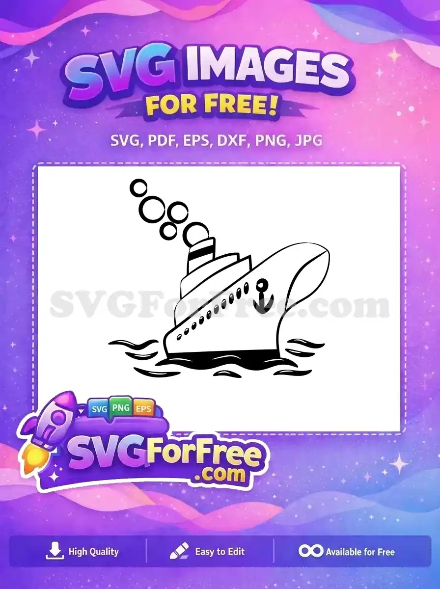 Free smokestack portholes Free anchor Cruise Ship Outline Free SVG