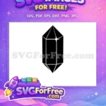 Free Black Faceted Crystal Free Bright Sparkle Crystal Silhouette Free SVG - Instant Download