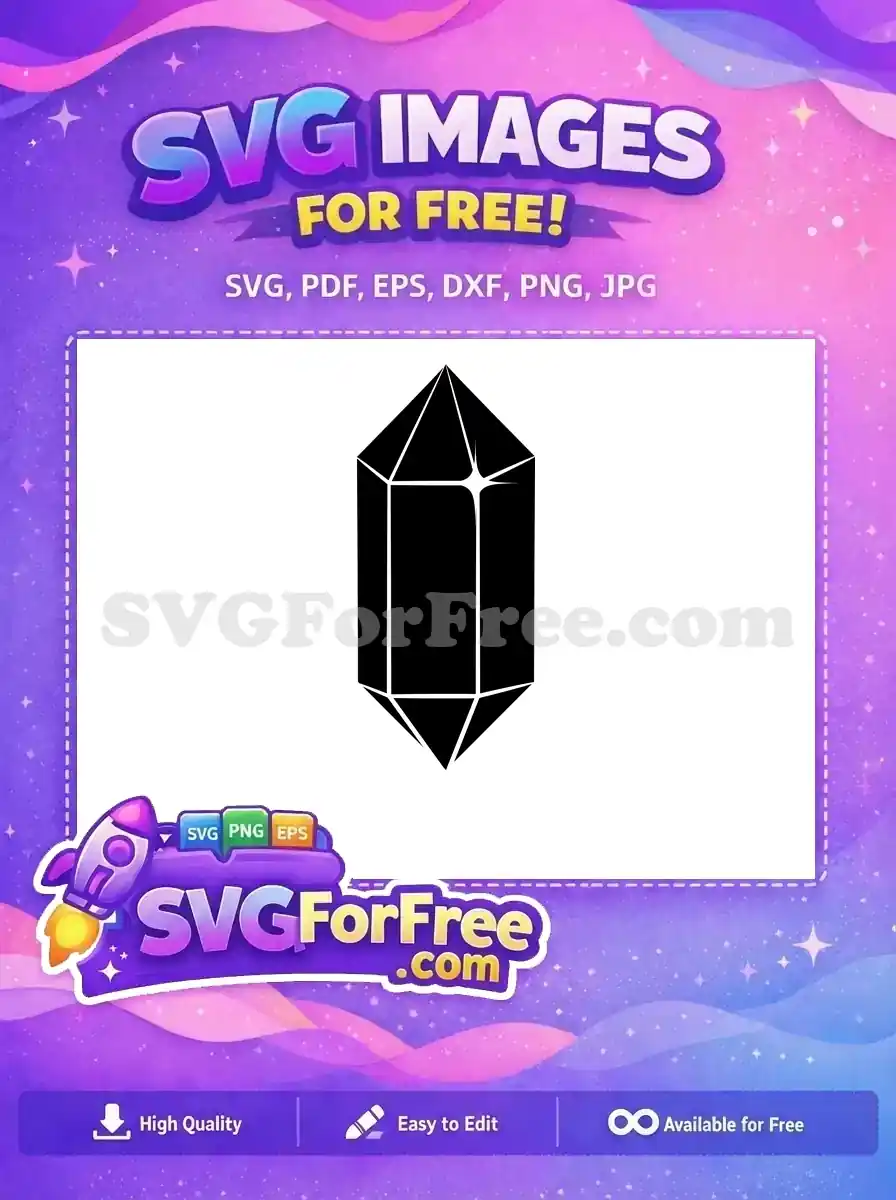 Free Black Faceted Crystal Free Bright Sparkle Crystal Silhouette Free SVG