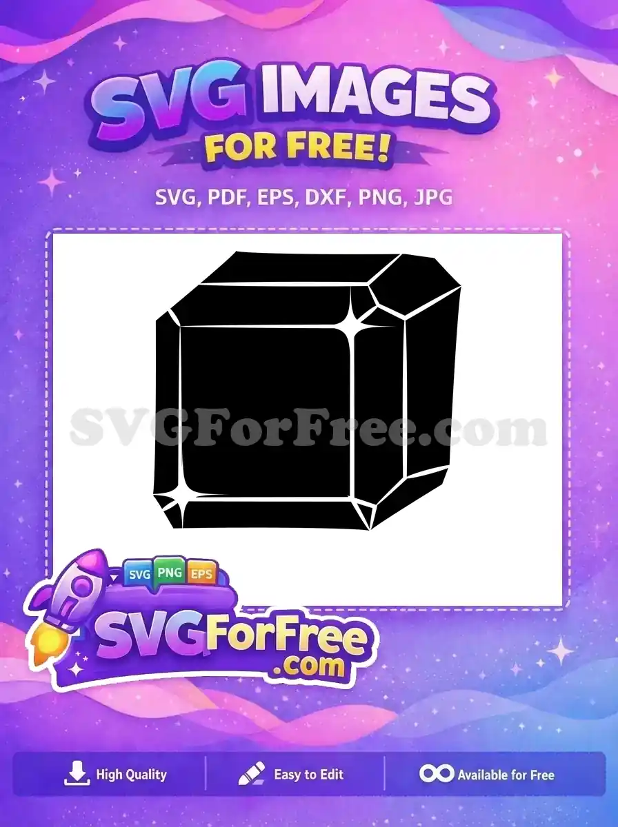 Free Black Crystal Free Sparkling Facets Gemstone Design Free SVG