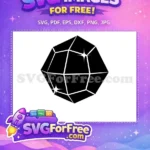 Free Black Faceted Crystal Free Sparkling Shiny Gem Crystal Art Free SVG - Instant Download