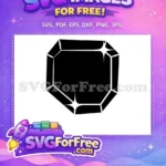 Free Black Octagon Gem Free Sparkling Crystal Silhouette Jewelry Element Free SVG - Instant Download