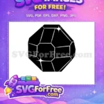 Free Black Faceted Free Shiny Geometric Crystal Silhouette Free SVG - Instant Download