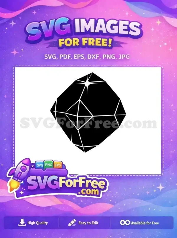 Free Black Faceted Free Sparkling Crystal Jewel Art Free SVG Free Black Faceted Free Sparkling Crystal Jewel Art Free SVG